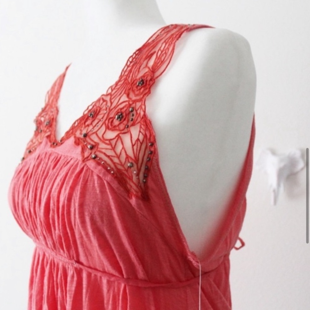 RELISTED 🎉 HP🎉NWT Free People Lace Embroidered Tie Waist L574 - Picture 5 of 7